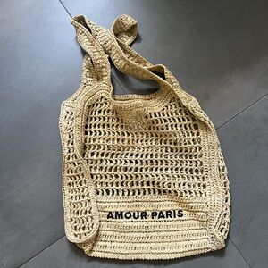 Tan Crochet Tote beach Bag
